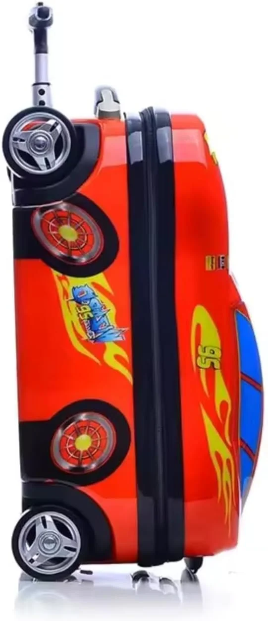 چمدان چرخدار کودکانه لیموس با طرح ماشین - کیف مسافرتی سبک و بادوام - حمل آسان و سرگرم کننده برای مسافران کوچک - ایده آل برای سفرهای کودکان و استفاده مدرسه