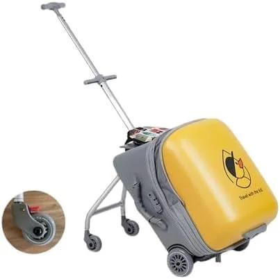 Kids Ride-On Trolley Case - 20-Inch Cartoon Suitcase with Expandable