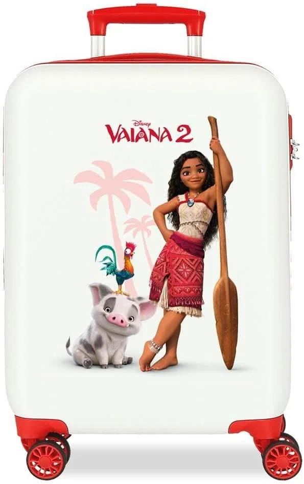 چمدان کابین Joumma Disney Vaiana and Friends، سفید، 38 x 55 x 20 سانتی متر، سخت، 2 کیلوگرم، 35 لیتر، چمدان دستی، سفید، سایز کابین یکتا