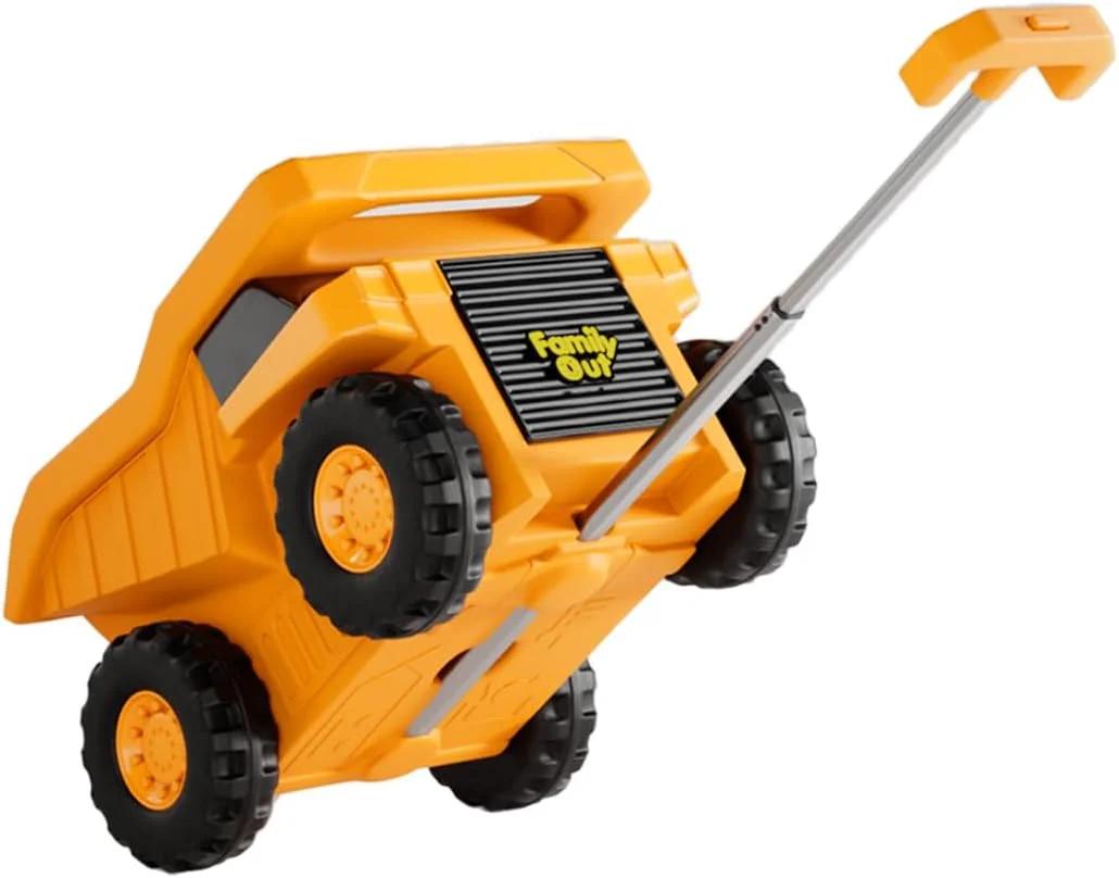 PUQU Monster Truck Design Kids Travel Suitcase Toddler Luggage With Wheels (Yellow), Yellow-Black, large
