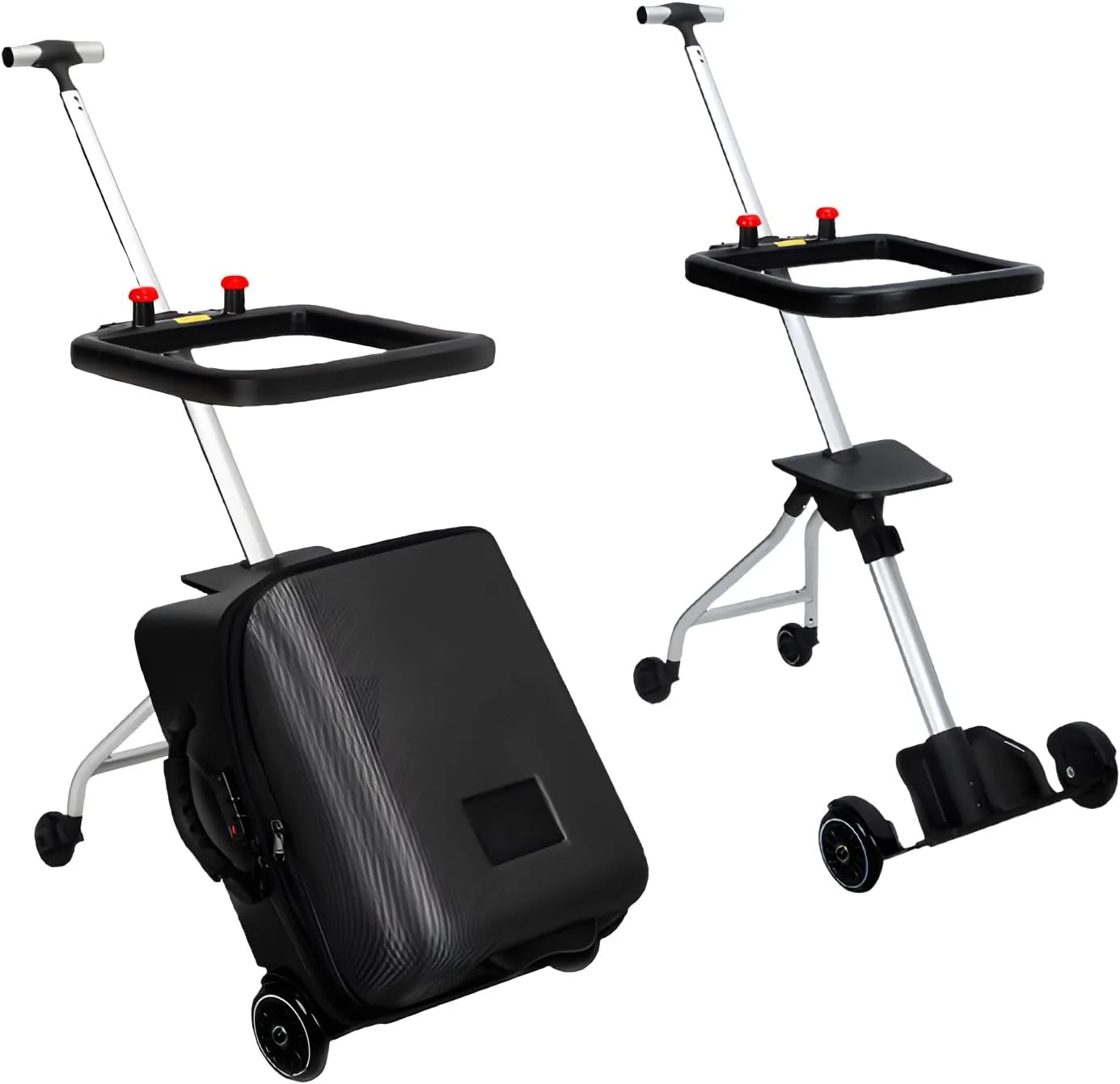 چمدان چرخدار کودکانه rcqeuiol، ست چمدان کودک، جعبه اسباب بازی ترولی مسافرتی مد روز برای دانشجویان، جعبه 2 در 1 و کالسکه کودک، مشکی چمدان چرخدار کودکانه rcqeuiol، ست چمدان کودک، جعبه اسباب بازی ترولی مسافرتی مد روز برای دانشجویان، جعبه 2 در 1 و کالسکه کودک، مشکی