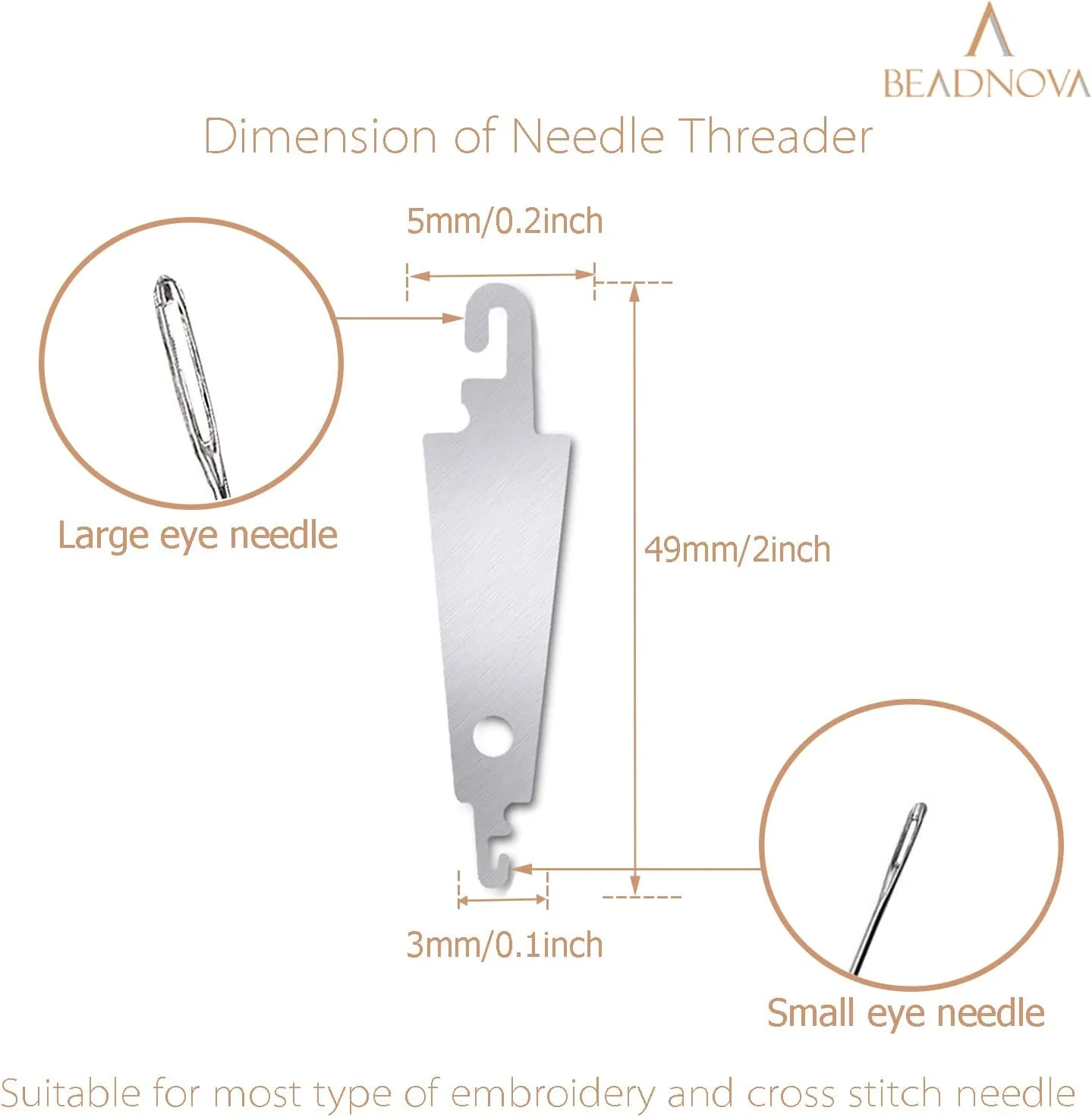 سوزن نخ کن BEADNOVA، 20 عدد، سوزن نخ کن استیل ضد زنگ برای خیاطی دستی، چشم بزرگ، گلدوزی، بافتنی و لحاف دوزی سوزن نخ کن BEADNOVA، 20 عدد، سوزن نخ کن استیل ضد زنگ برای خیاطی دستی، چشم بزرگ، گلدوزی، بافتنی و لحاف دوزی