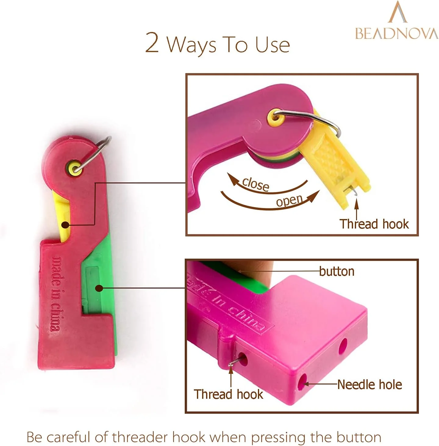نخکش سوزن اتوماتیک BEADNOVA، 5 عدد، دستگاه نخکش اتوماتیک سوزن برای خیاطی، گلدوزی، کوک متقاطع، صنایع دستی، دوخت، بافندگی، لحافدوزی نخکش سوزن اتوماتیک BEADNOVA، 5 عدد، دستگاه نخکش اتوماتیک سوزن برای خیاطی، گلدوزی، کوک متقاطع، صنایع دستی، دوخت، بافندگی، لحافدوزی