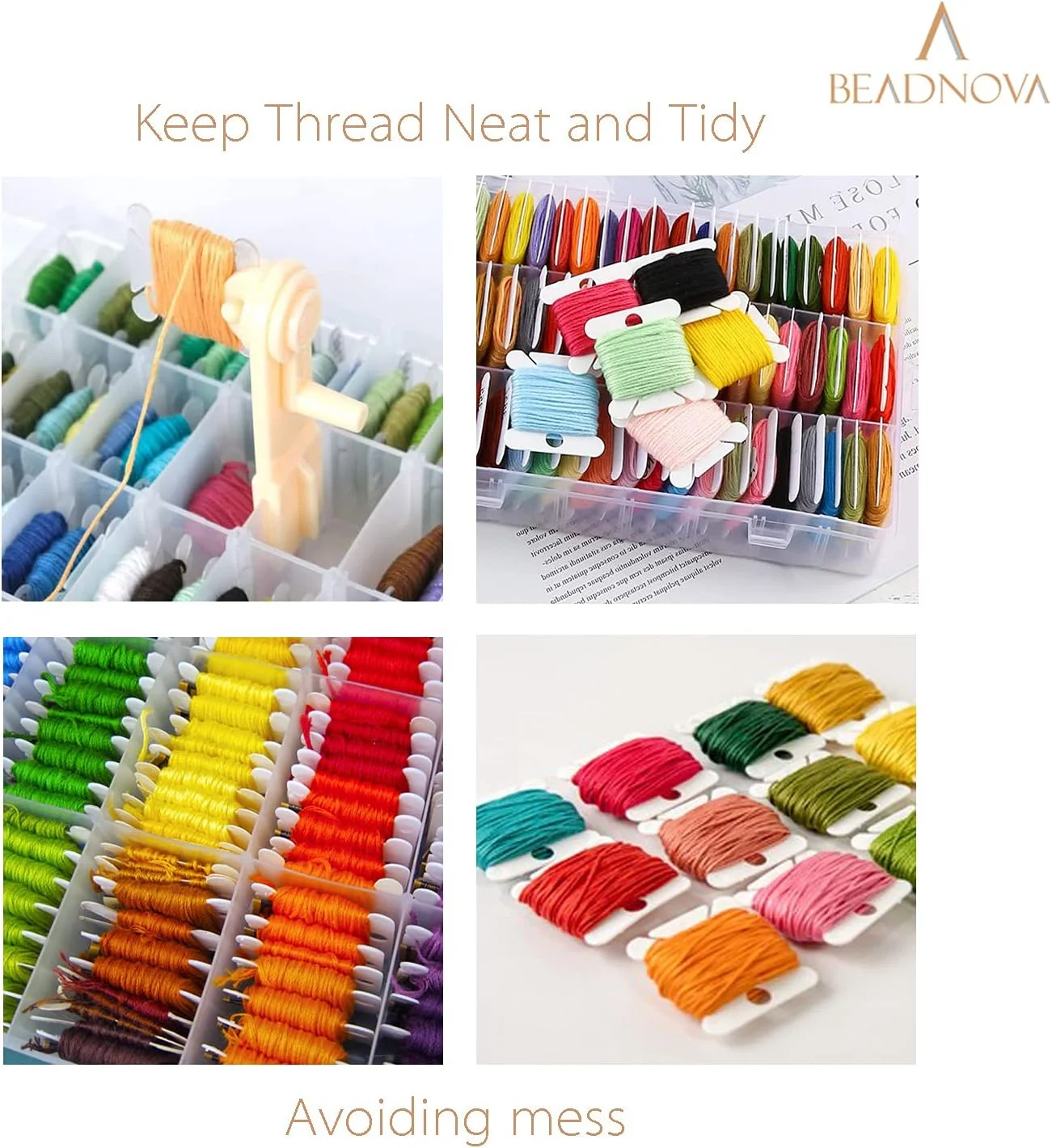 BEADNOVA ماسوره نخ گلدوزی 150 عددی، نگهدارنده نخ گلدوزی با ماسوره نخ قرقره برای نخ گلدوزی، نخ بخیه متقاطع، کاردستی و خیاطی BEADNOVA ماسوره نخ گلدوزی 150 عددی، نگهدارنده نخ گلدوزی با ماسوره نخ قرقره برای نخ گلدوزی، نخ بخیه متقاطع، کاردستی و خیاطی
