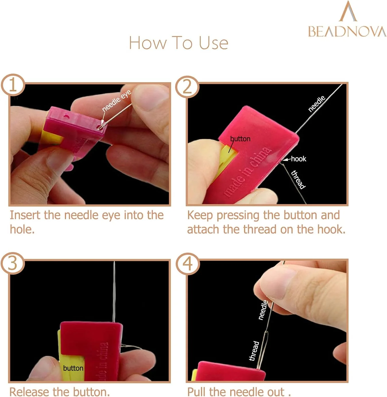 نخکش سوزن اتوماتیک BEADNOVA، 5 عدد، دستگاه نخکش اتوماتیک سوزن برای خیاطی، گلدوزی، کوک متقاطع، صنایع دستی، دوخت، بافندگی، لحافدوزی نخکش سوزن اتوماتیک BEADNOVA، 5 عدد، دستگاه نخکش اتوماتیک سوزن برای خیاطی، گلدوزی، کوک متقاطع، صنایع دستی، دوخت، بافندگی، لحافدوزی