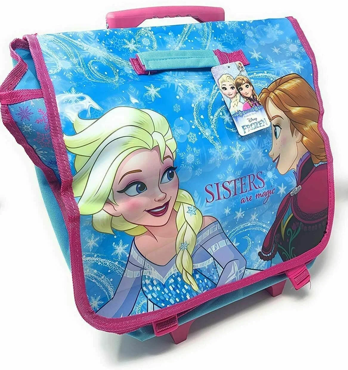کیف کوله پشتی مدرسه طرح فروزن - چمدان چرخدار کارتونی انیمیشنی کودکان - کیف دستی دخترانه - کوله پشتی مسافرتی کابین کودکانه و زیبا، سایز M