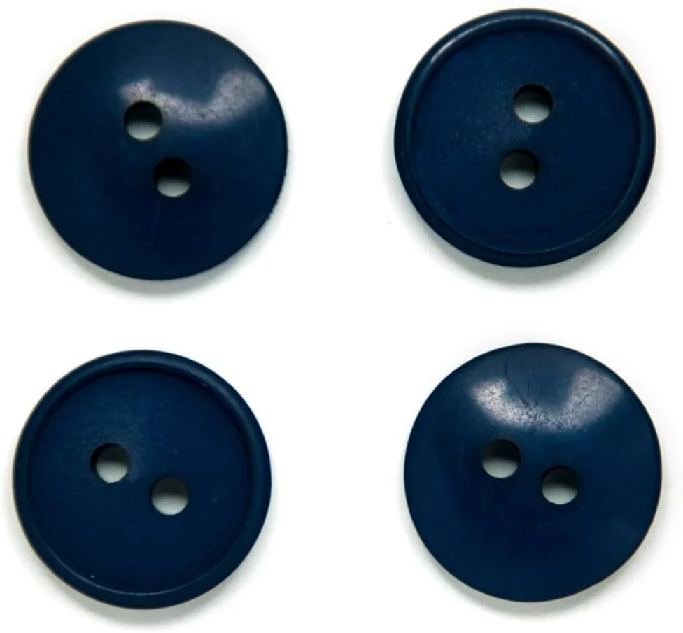 دکمه های خیاطی و صنایع دستی Hemline - پایه: نایلونی گرد | رنگ سرمه ای - سایز 15 میلی متر | کد محصول BOX/04.102.24.09