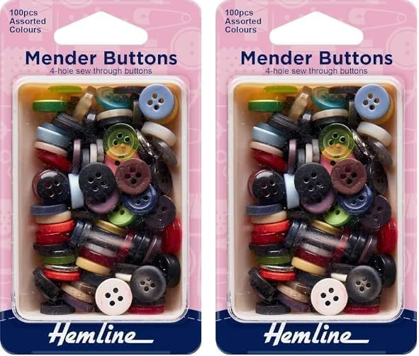 دکمه های جور شده Hemline Mender، 100 عدد. / 785.1 (بسته 2 عددی)
