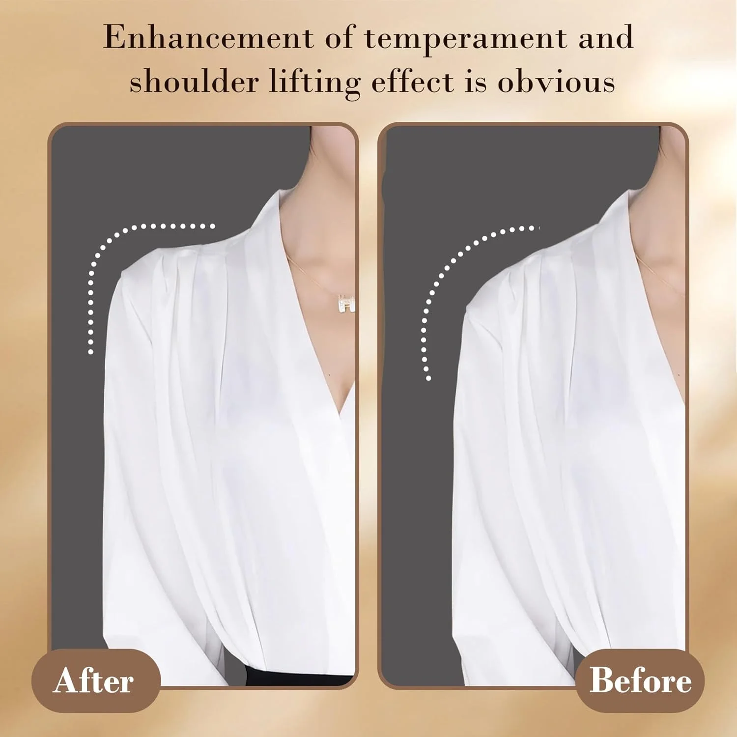 EKIND یک جفت پد شانه برای لباس زنانه، پدهای ضد لغزش و پوش آپ شانه نامرئی و تنفسی