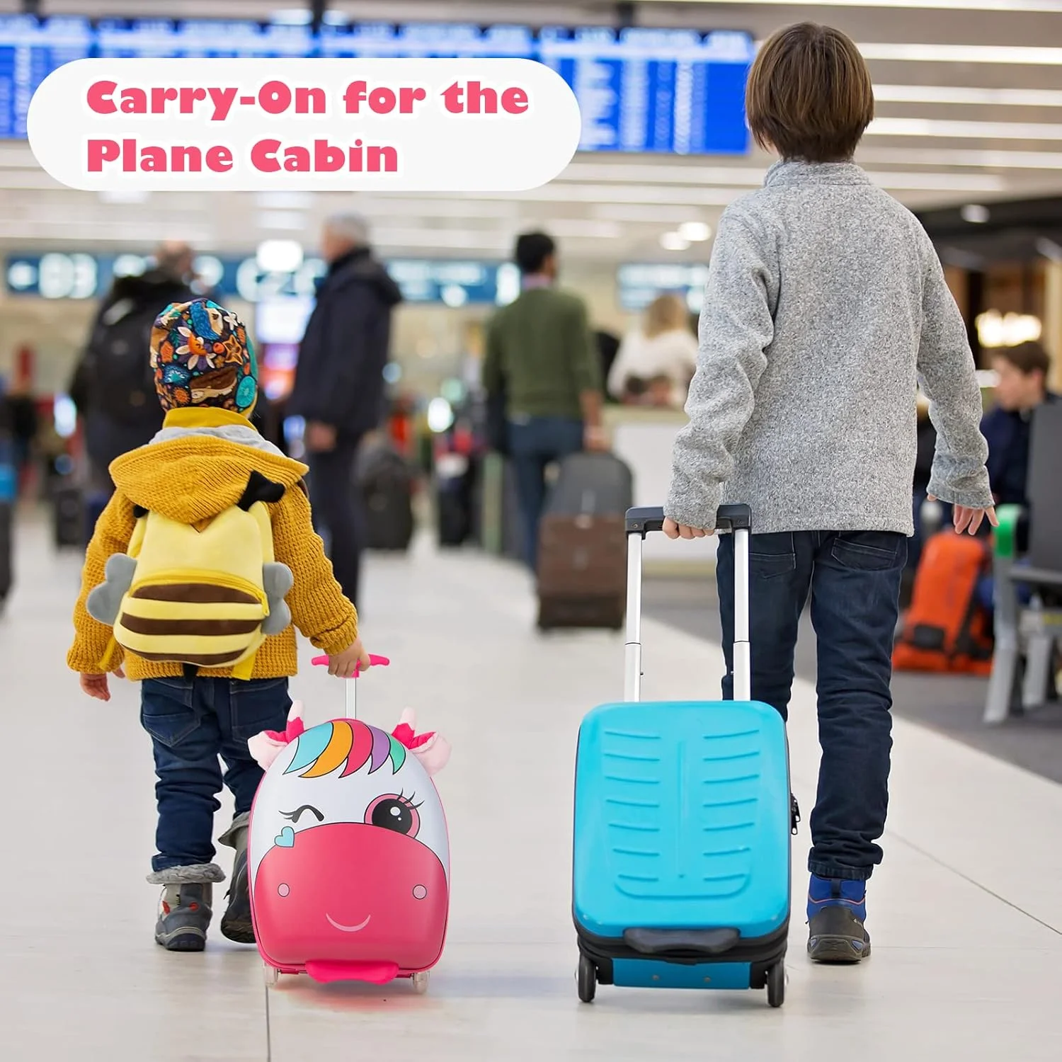 چمدان کودکانه Olakids، چمدان چرخدار 16 اینچی برای دختران و پسران با چرخ های اسپینر LED چشمک زن، کیف ترولی مسافرتی هارد ساید برای کودکان نوپا