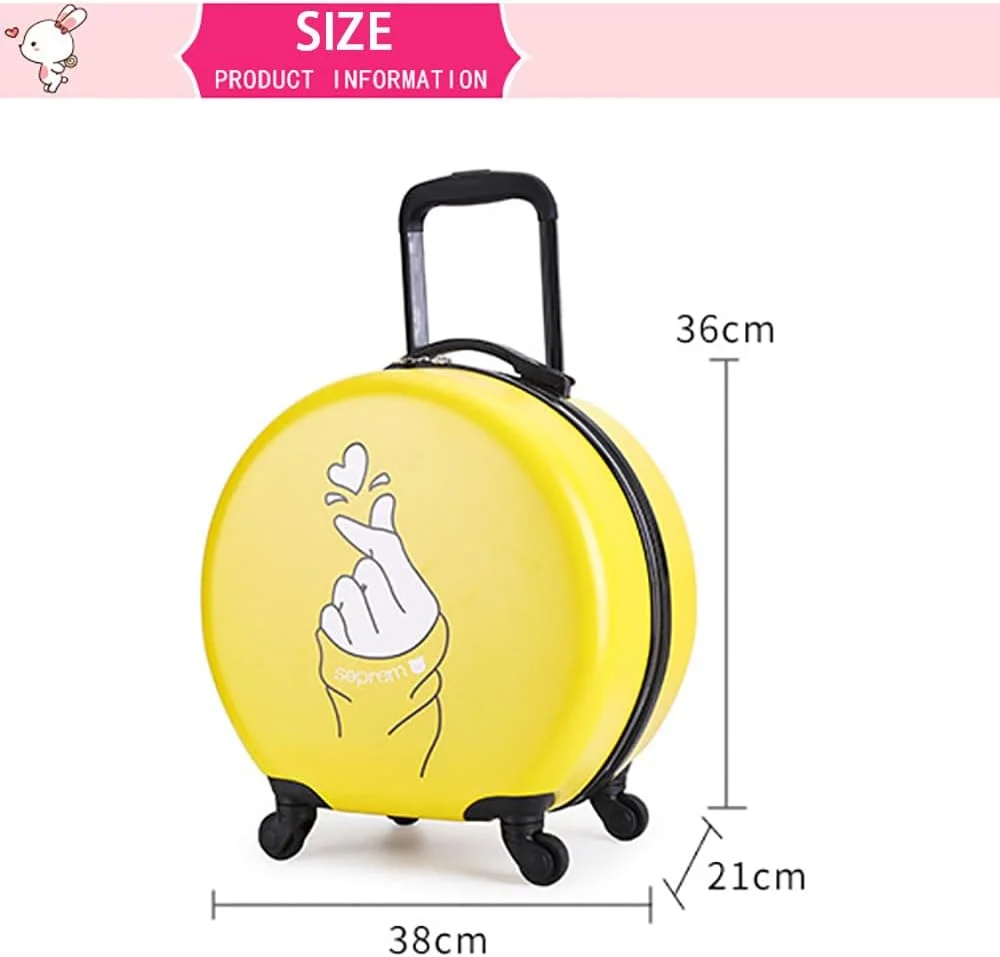 چمدان چرخ دار کودکانه مومو بیر، سایز 18 اینچ، طرح کارتونی نیم دایره، مناسب سفر و مدرسه برای دختران و پسران (زرد) چمدان چرخ دار کودکانه مومو بیر، سایز 18 اینچ، طرح کارتونی نیم دایره، مناسب سفر و مدرسه برای دختران و پسران (زرد)