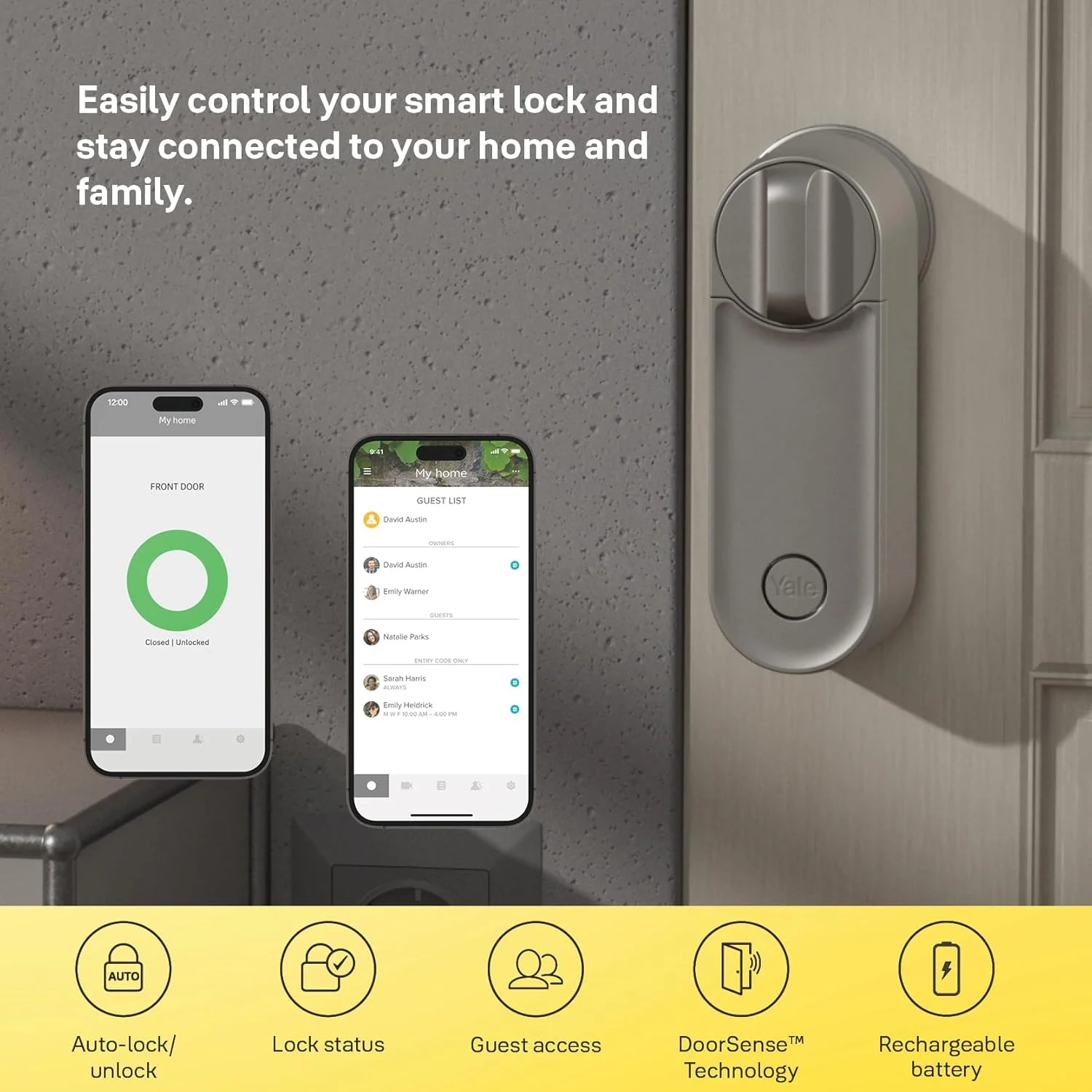 قفل هوشمند درب Yale Linus L2، نقره ای - ورود بدون کلید، نصب آسان، وای فای و بلوتوث داخلی، دسترسی از راه دور، کلیدهای مجازی، مقاوم سازی بر روی سیلندر پروفیل یورو، هشدارهای فوری قفل هوشمند درب Yale Linus L2، نقره ای - ورود بدون کلید، نصب آسان، وای فای و بلوتوث داخلی، دسترسی از راه دور، کلیدهای مجازی، مقاوم سازی بر روی سیلندر پروفیل یورو، هشدارهای فوری