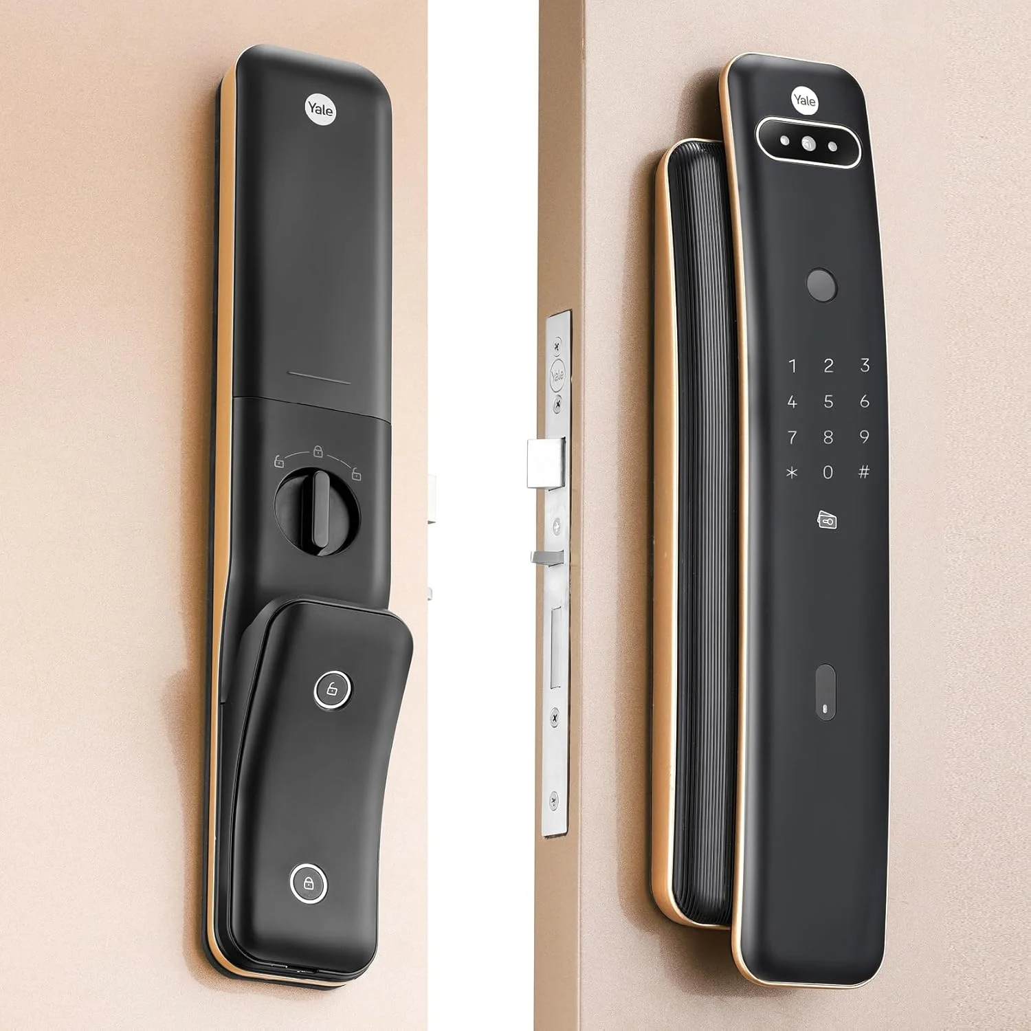 قفل هوشمند درب Yale Luna Pro Plus مدل فشاری-کششی، تشخیص چهره، اثر انگشت، کد پین و RFID، کلید مکانیکی، قابل شارژ با Type-C، قفل خودکار و منبع تغذیه اضطراری، دسترسی از راه دور و هشدارهای فوری قفل هوشمند درب Yale Luna Pro Plus مدل فشاری-کششی، تشخیص چهره، اثر انگشت، کد پین و RFID، کلید مکانیکی، قابل شارژ با Type-C، قفل خودکار و منبع تغذیه اضطراری، دسترسی از راه دور و هشدارهای فوری