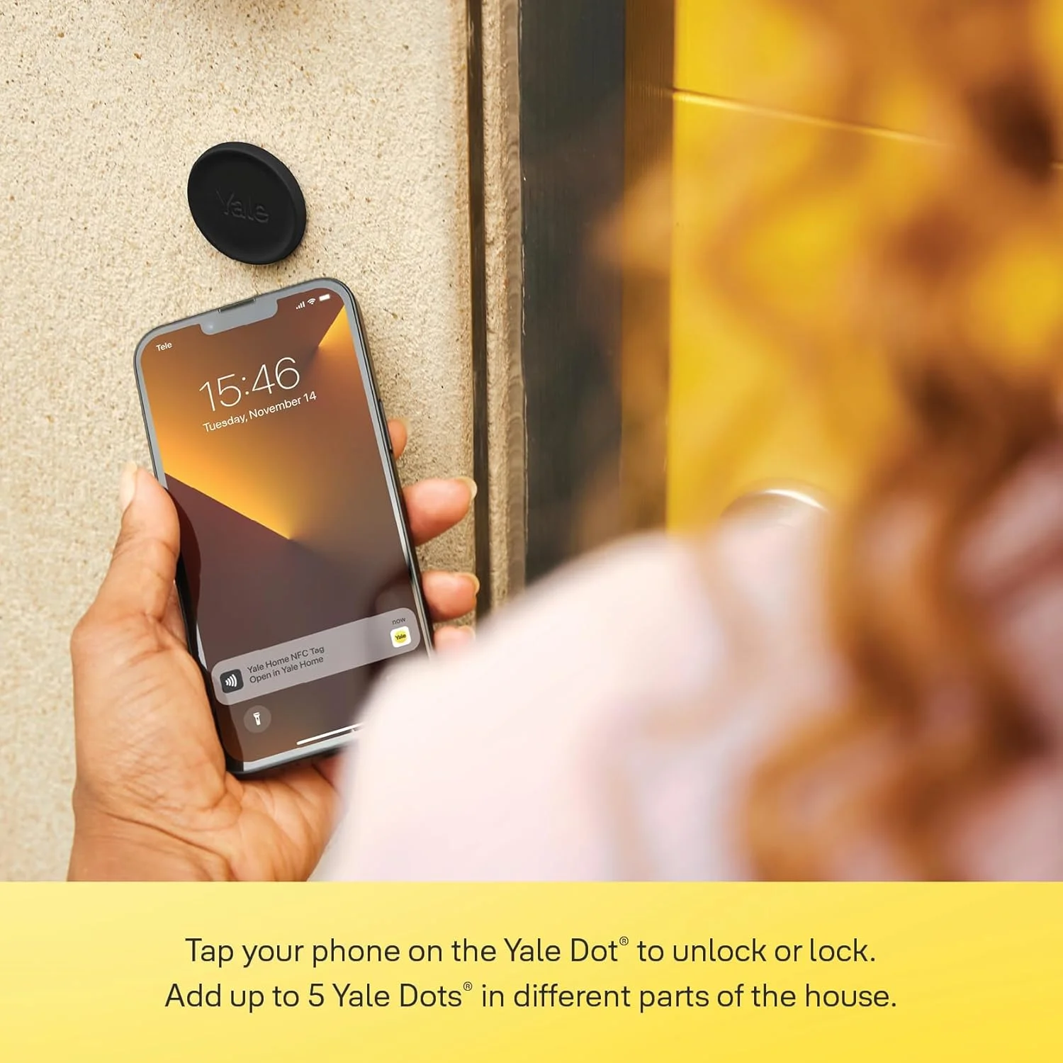 قفل هوشمند درب Yale Linus L2، مشکی - ورود بدون کلید، نصب آسان، وای فای و بلوتوث داخلی، دسترسی از راه دور، کلیدهای مجازی، نصب بر روی سیلندر پروفیل یورو، هشدارهای فوری