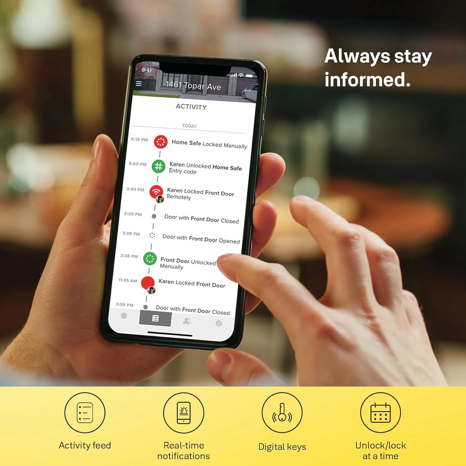 قفل هوشمند درب Yale Linus L2، مشکی - ورود بدون کلید، نصب آسان، وای فای و بلوتوث داخلی، دسترسی از راه دور، کلیدهای مجازی، نصب بر روی سیلندر پروفیل یورو، هشدارهای فوری