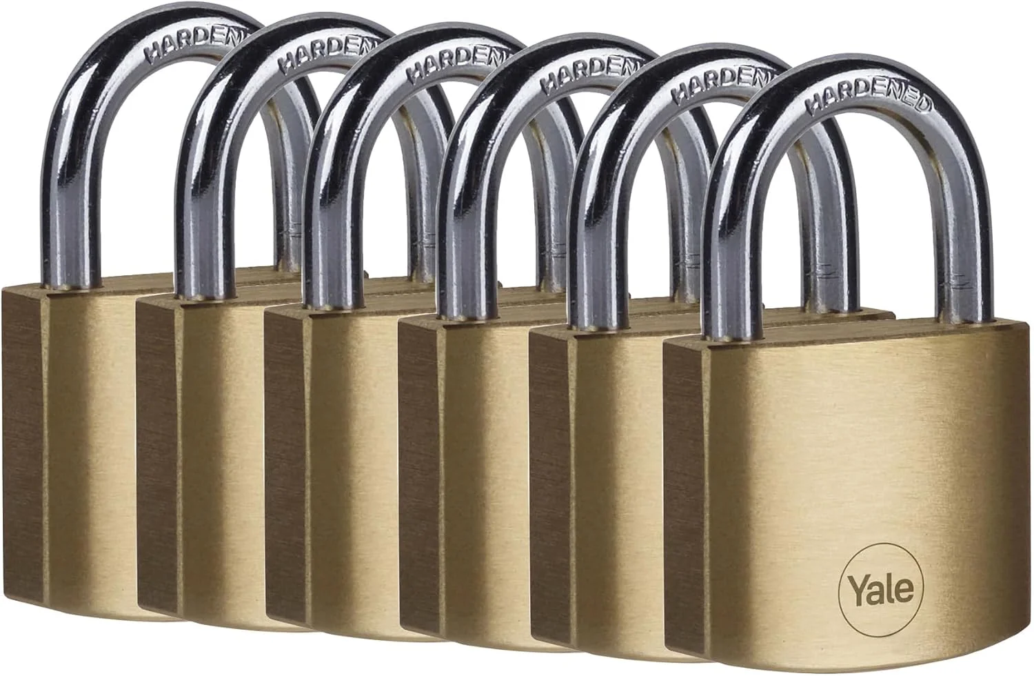 قفل برنجی 40 میلی متری ییل مدل Y110B/40/122/6 با امنیت استاندارد، مجموعه 6 عددی