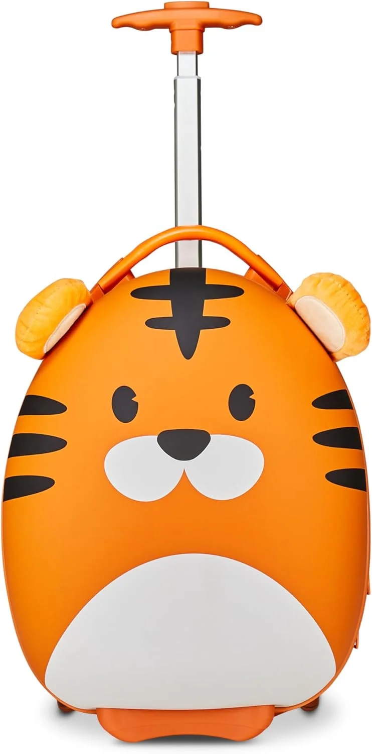 چمدان چرخدار سخت SJ GANG STYLE JAM GANG طرح حیوانات فانتزی شیر نارنجی مناسب مدرسه و اوقات فراغت برای کودکان سایز UNICA مدرن، نارنجی، سایز واحد، مدرن