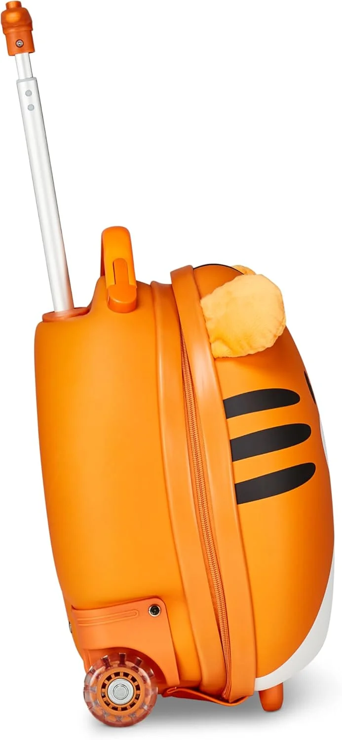 چمدان چرخدار سخت SJ GANG STYLE JAM GANG طرح حیوانات فانتزی شیر نارنجی مناسب مدرسه و اوقات فراغت برای کودکان سایز UNICA مدرن، نارنجی، سایز واحد، مدرن