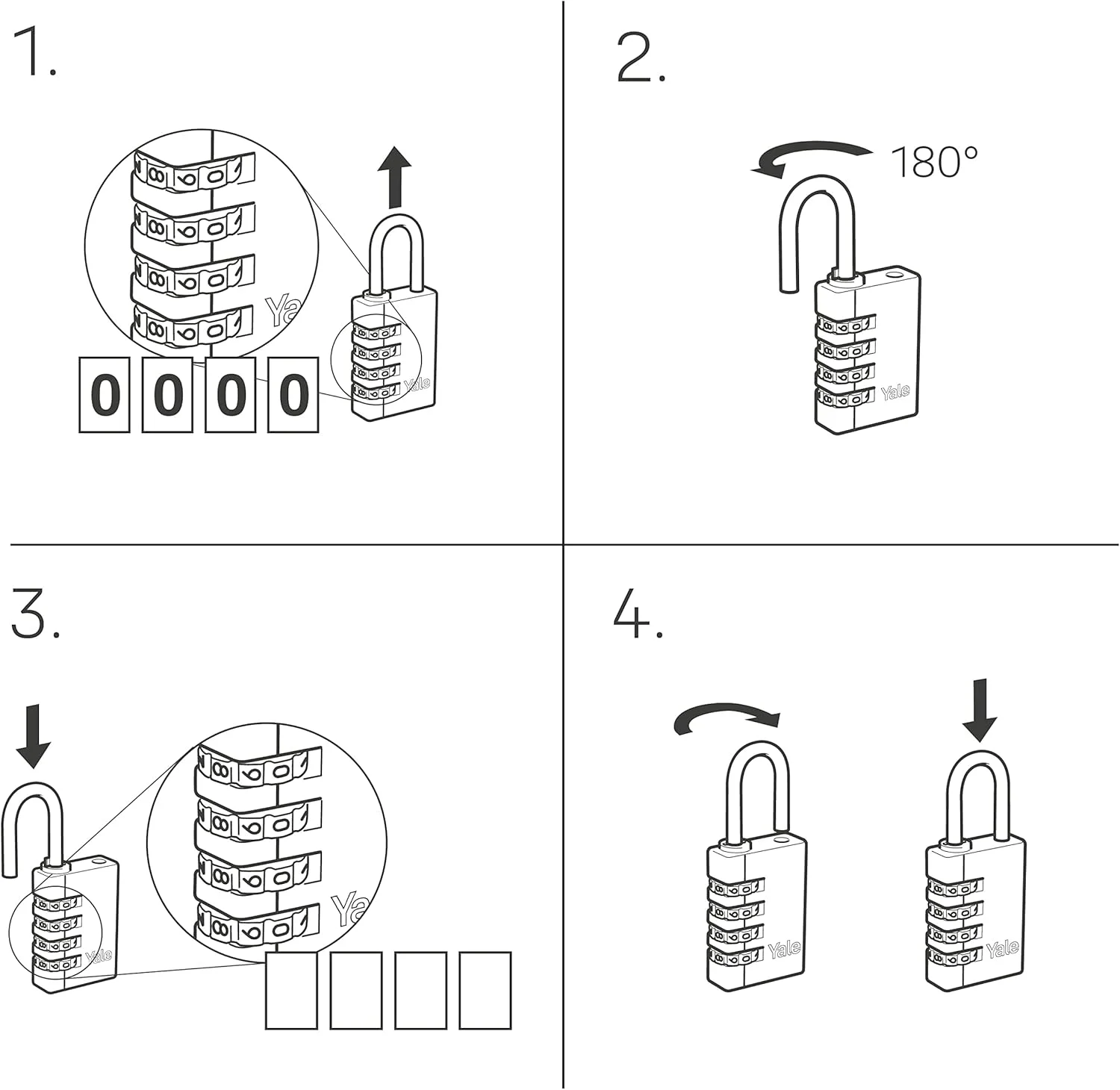 قفل رمزدار برنجی Yale Y150B/40/130/1 (40 میلی متر) - قفل فولادی داخلی برای کوله پشتی، کمد، جعبه ابزار - قفل 3 شماره ای با 1000 ترکیب - امنیت استاندارد