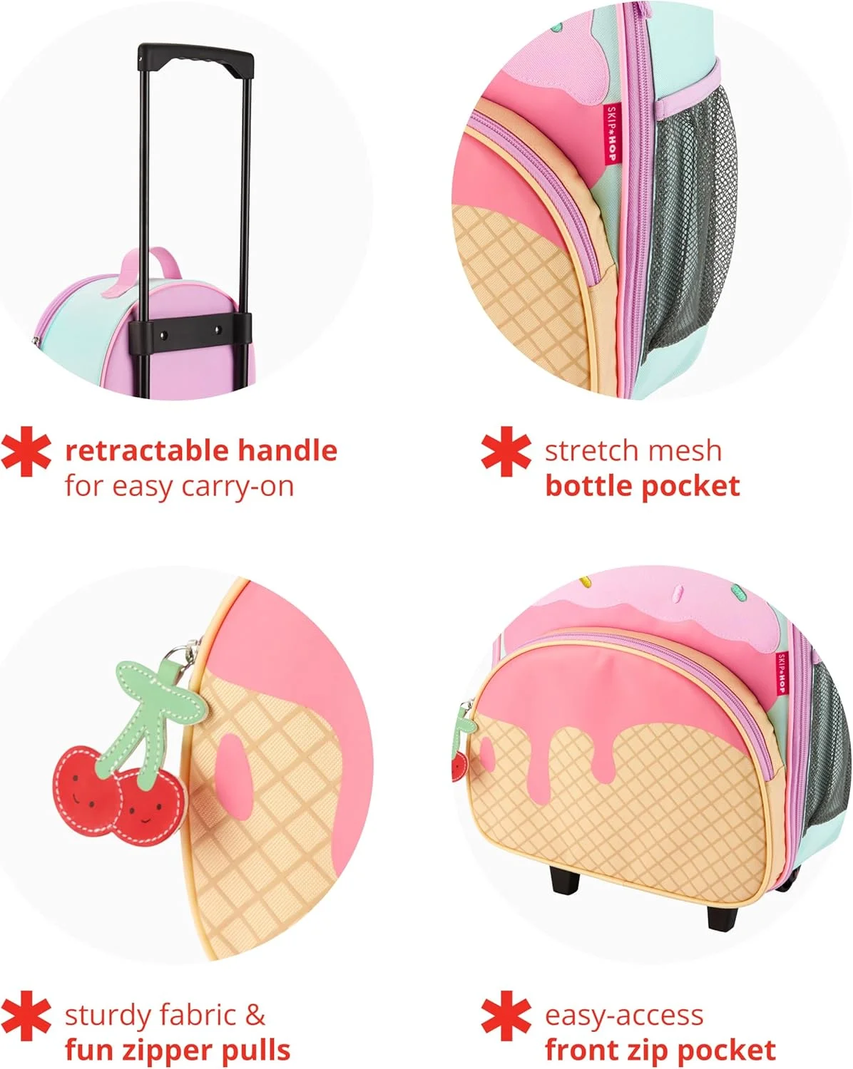 چمدان چرخ دار کودکانه طرح بستنی Skip Hop Spark Style چمدان چرخ دار کودکانه طرح بستنی Skip Hop Spark Style