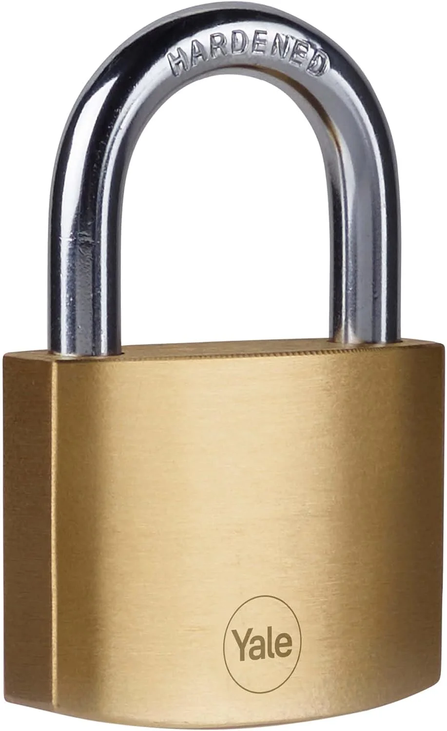 قفل آویز برنجی استاندارد Yale، 50 میلی متر، مقاوم در برابر خوردگی، دارای حلقه فولادی سخت شده فنری، مناسب برای استفاده در محیط های داخلی، قفل دوبل، 3 کلید، Y110B/50/126/1