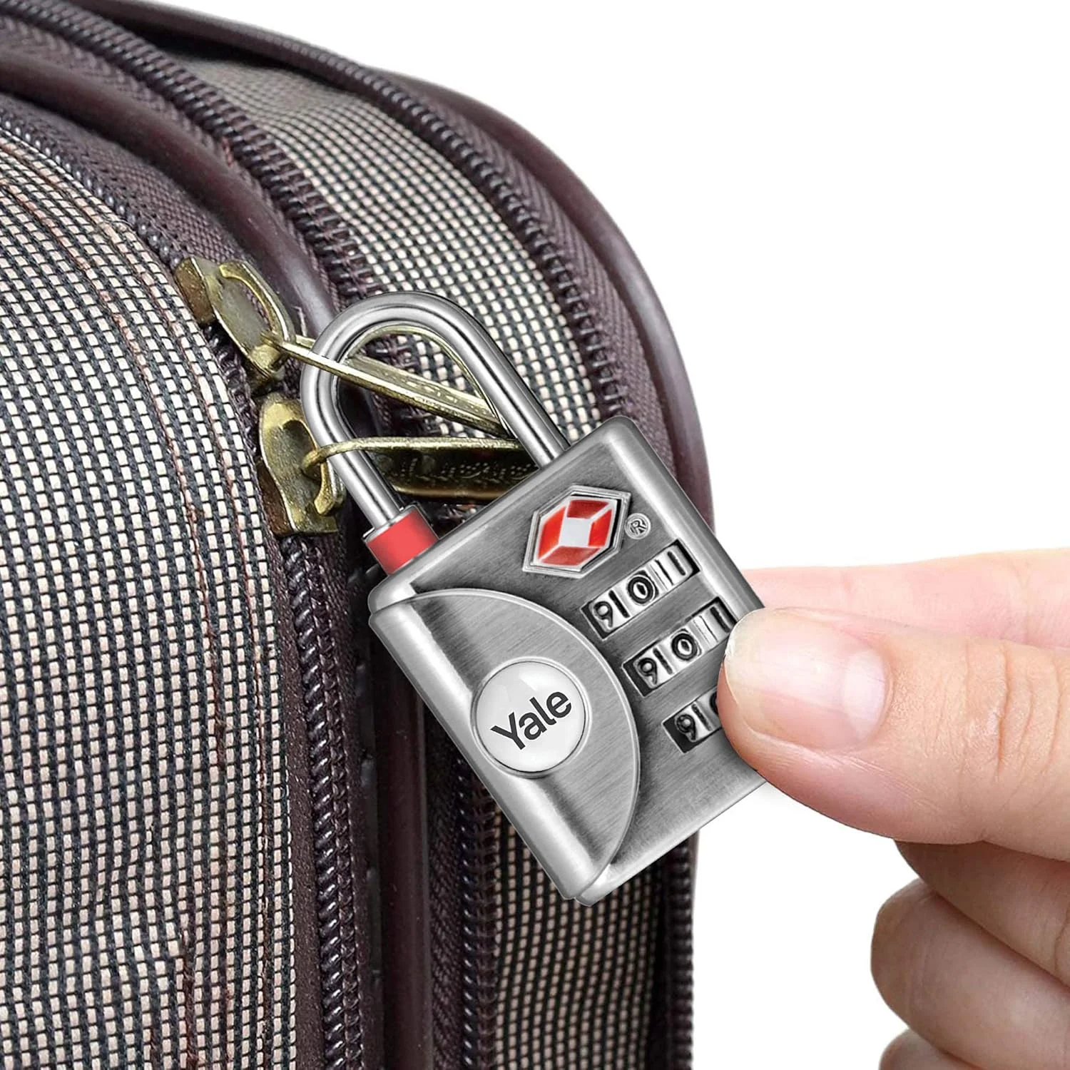 قفل سفری مورد تایید Travel Sentry® ییل با نشانگر بازرسی، ترکیبی 3 شماره ای 32 میلی متری، حلقه فولادی، YTP1/32/119/1