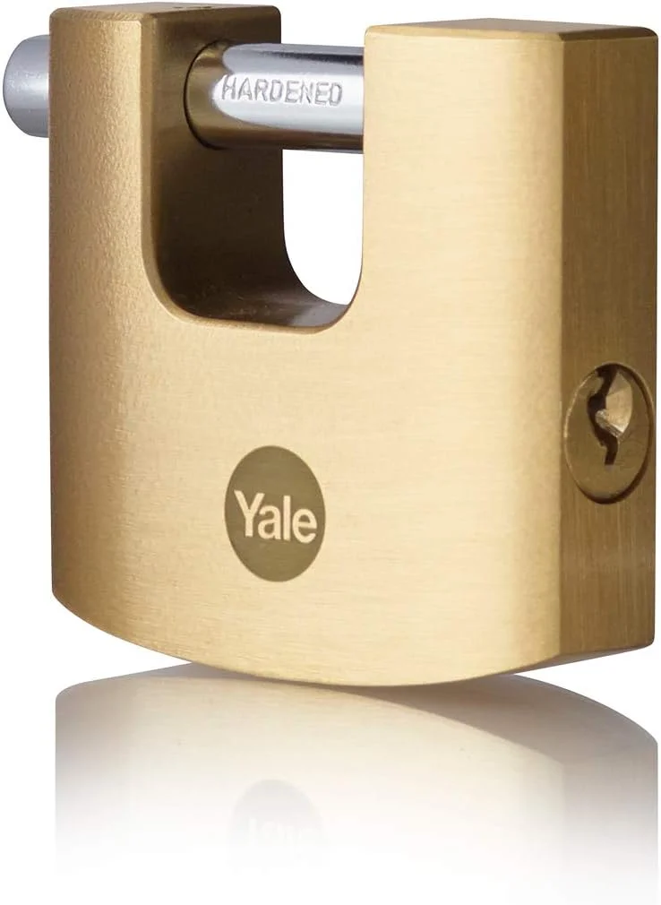 قفل برنجی ایمنی بالا 70 میلی متری کرکره ای Yale - Y114B/70/113/1 - دارای میله فولادی سخت شده - 3 کلید
