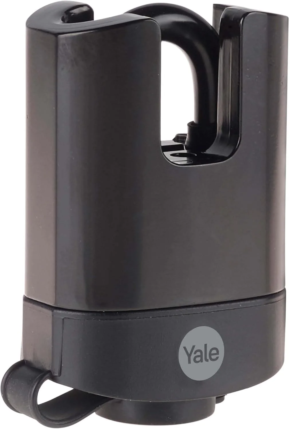 قفل آویز برنجی ییل مدل Y221B/52/125/1 با حلقه بسته (53 میلی متر) - قفل ضد آب مشکی مناسب فضای باز برای زنجیر، درب، دروازه، جعبه ابزار - 3 کلید - امنیت بالا