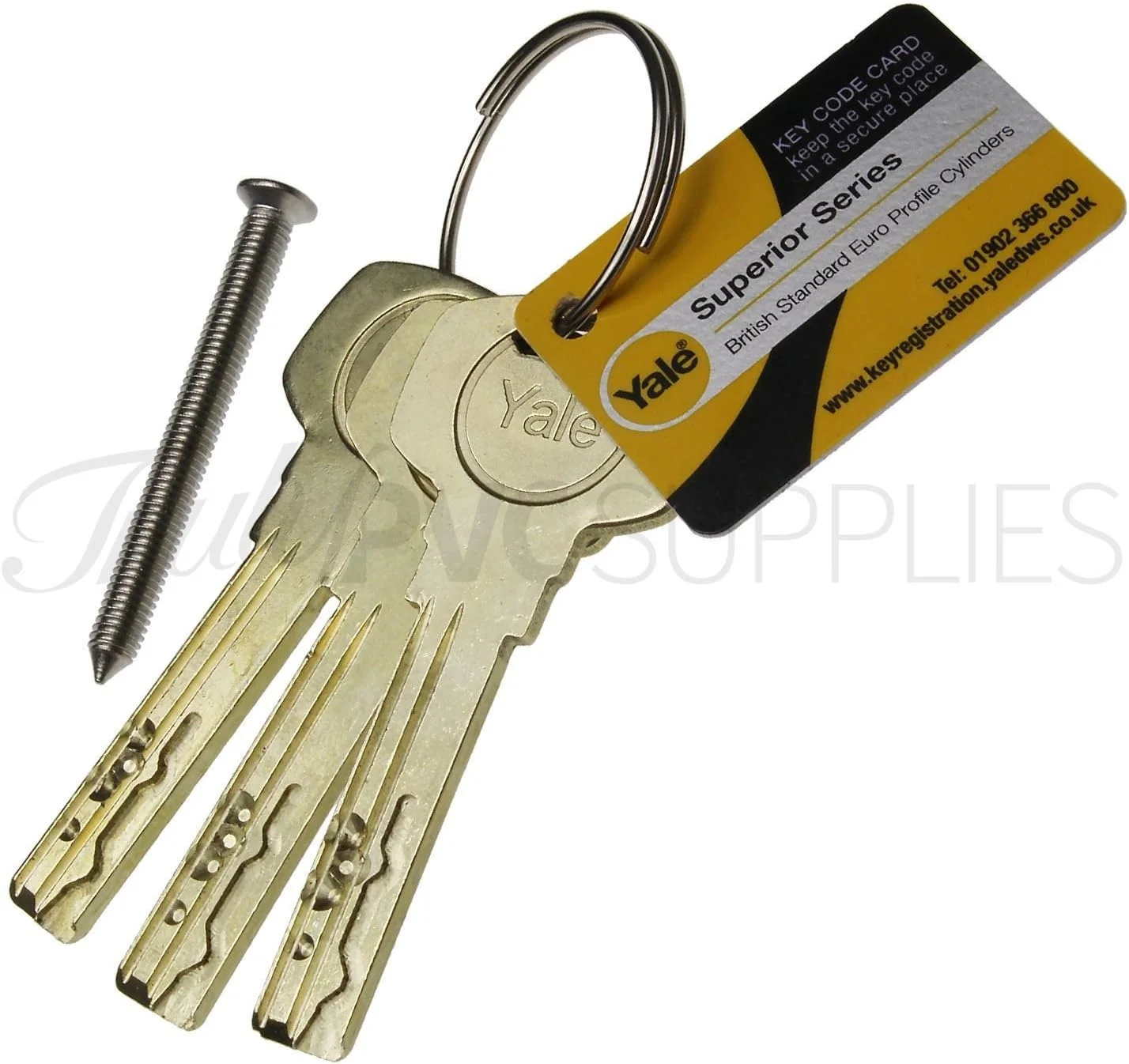 سیلندر قفل یورو Yale 40/40T نیکل Superior با پیچ انگشتی، همراه با 3 کلید / ضد ضربه / ضد دستکاری / ضد سوراخکاری / ضد کشش، امنیت بالا برای درب های کامپوزیت uPVC