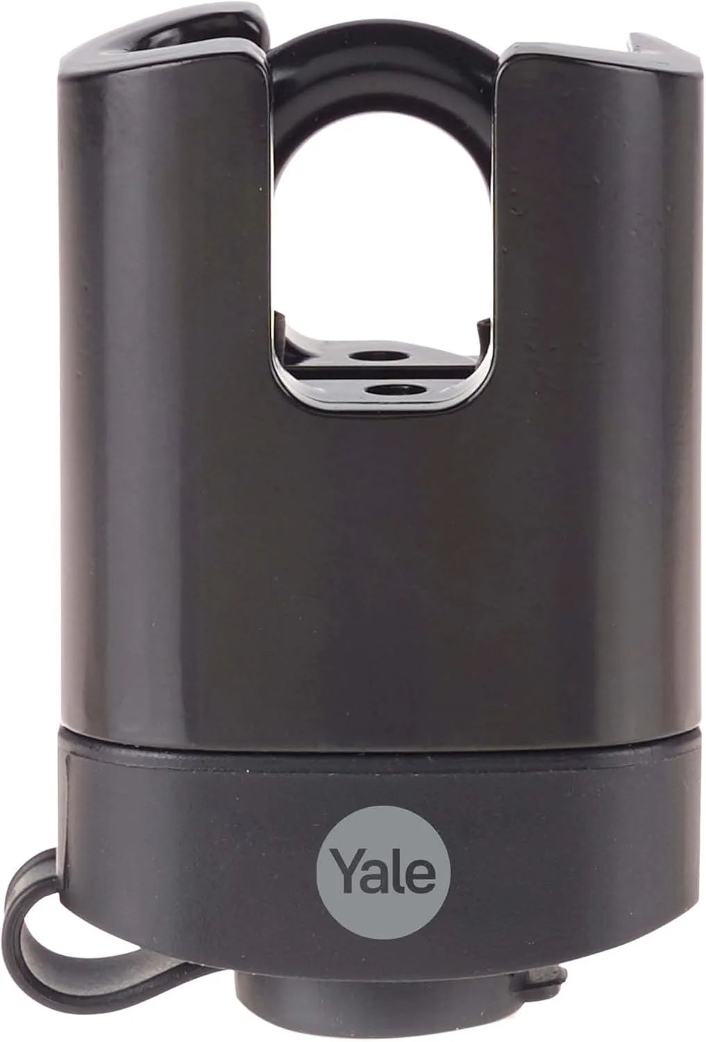 قفل آویز برنجی ییل مدل Y221B/52/125/1 با حلقه بسته (53 میلی متر) - قفل ضد آب مشکی مناسب فضای باز برای زنجیر، درب، دروازه، جعبه ابزار - 3 کلید - امنیت بالا