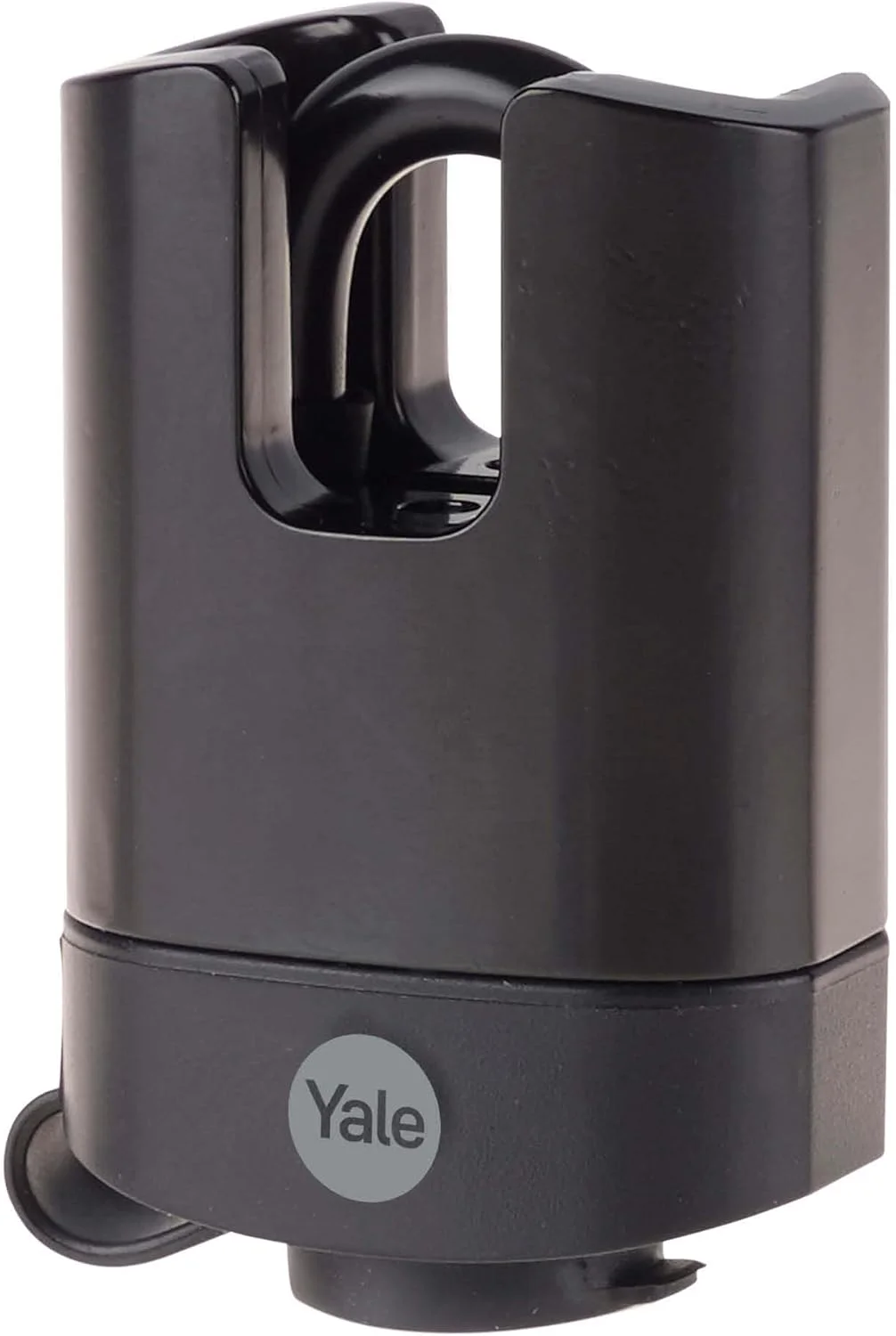 قفل آویز برنجی ییل مدل Y221B/52/125/1 با حلقه بسته (53 میلی متر) - قفل ضد آب مشکی مناسب فضای باز برای زنجیر، درب، دروازه، جعبه ابزار - 3 کلید - امنیت بالا