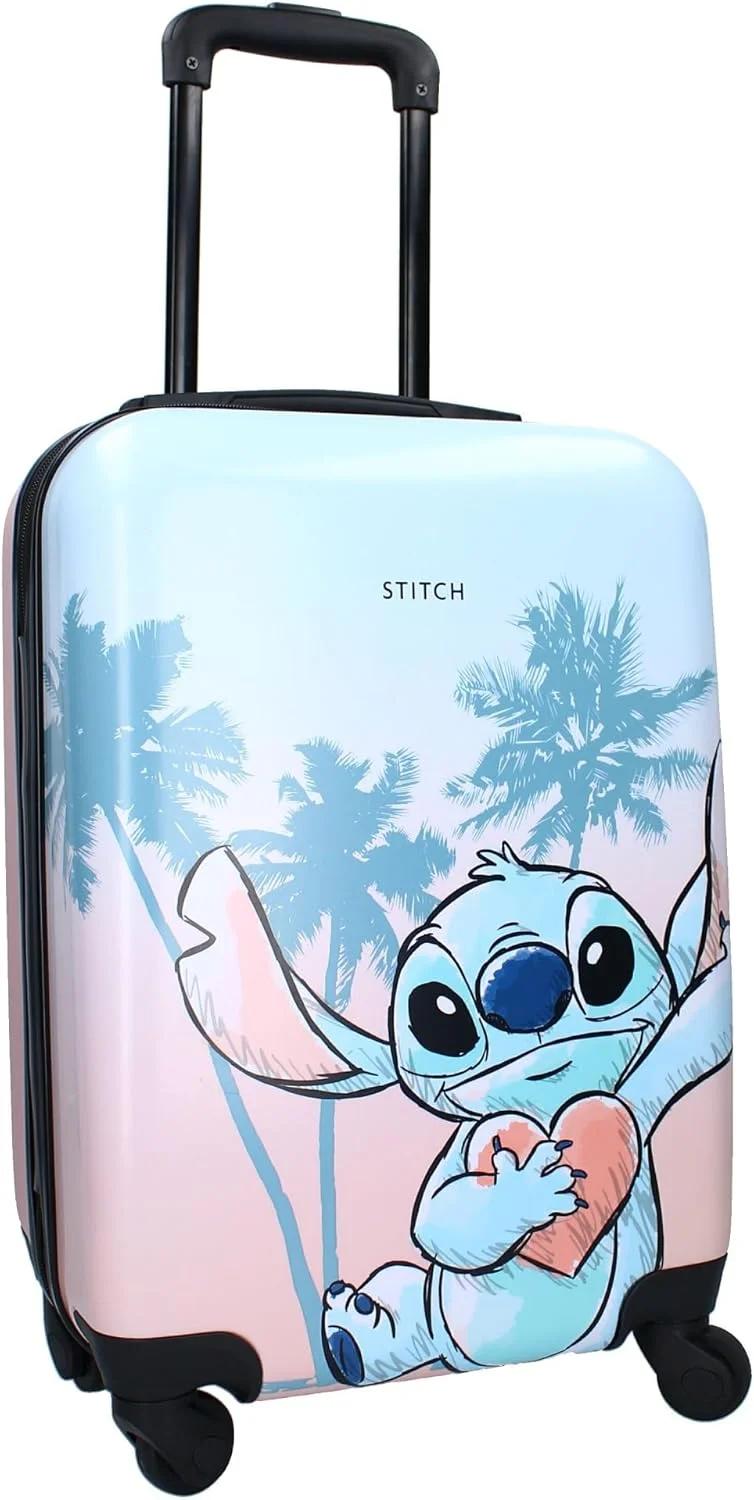STITCH – Hard ABS Suitcase for Children – 4 Wheels – Extendable Handle – 46 x 33 x 21 cm – Capacity 31 Litres – Pink and Blue