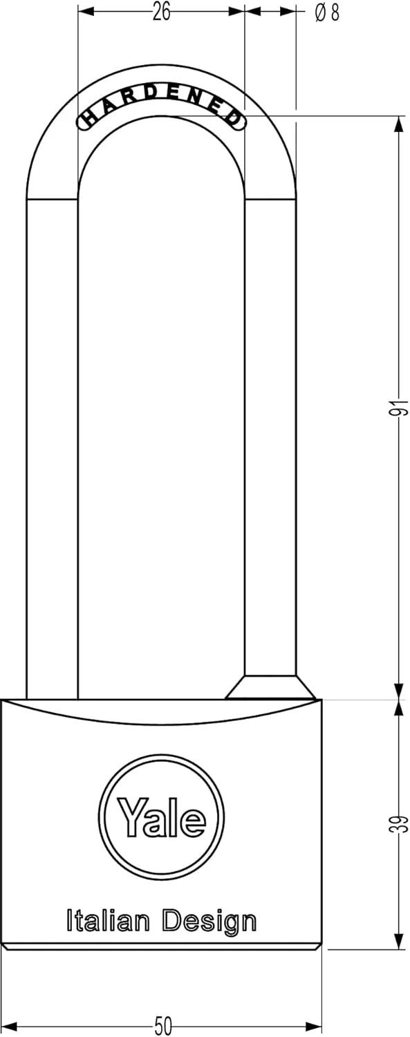قفل آویز Yale Y1130050080 - میله بلند - 50 میلی متر - بسته تکی قفل آویز Yale Y1130050080 - میله بلند - 50 میلی متر - بسته تکی