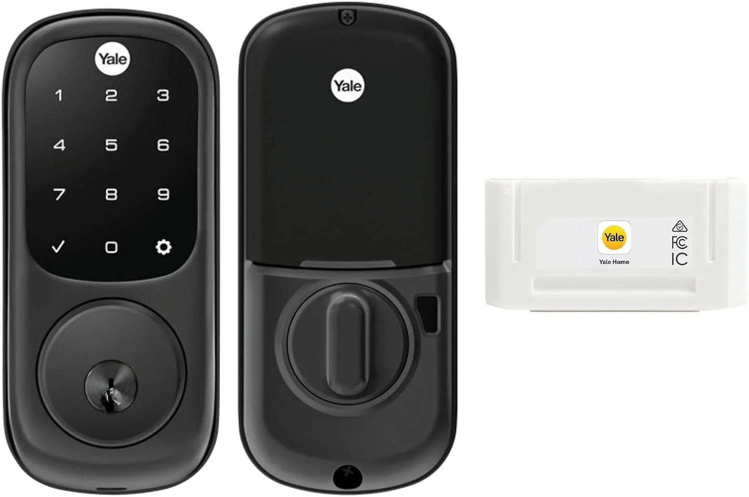 کیت قفل هوشمند کلیدخور ییل Assure (نسخه خاورمیانه) | صفحه کلید دیجیتال با ورودی کلید | دسترسی از طریق WiFi و بلوتوث از طریق برنامه Yale Home | نصب آسان | بازگشایی خودکار | مشکی
