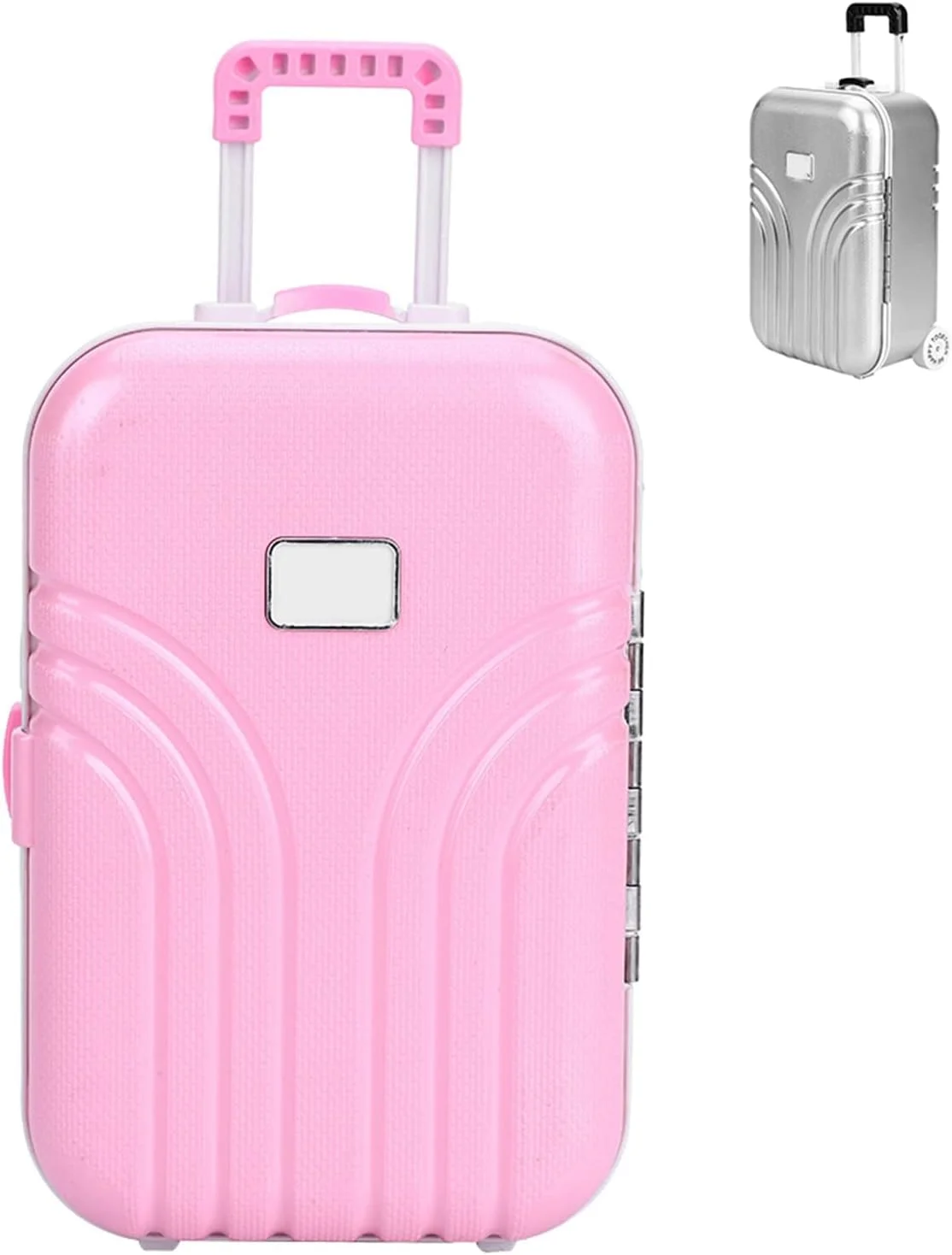 چمدان صورتی بچگانه، چمدان چرخدار کوچک مینی، قلک، چمدان خلاقانه، جعبه پول تزئینی، جعبه پول، چمدان چرخدار پلاستیکی زیبا، جعبه چمدان مینی (صورتی)