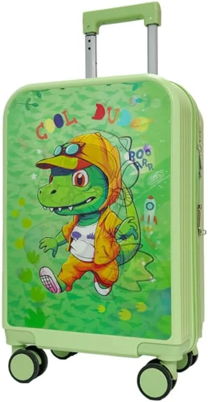 چمدان چرخدار کودکانه با طرح کارتونی سه بعدی جذاب، چمدان مسافرتی سبک وزن 20 اینچی، کیف مدرسه چرخدار پسرانه دخترانه با چرخ های گردان برای دانش آموزان، چمدان کوچک (G)