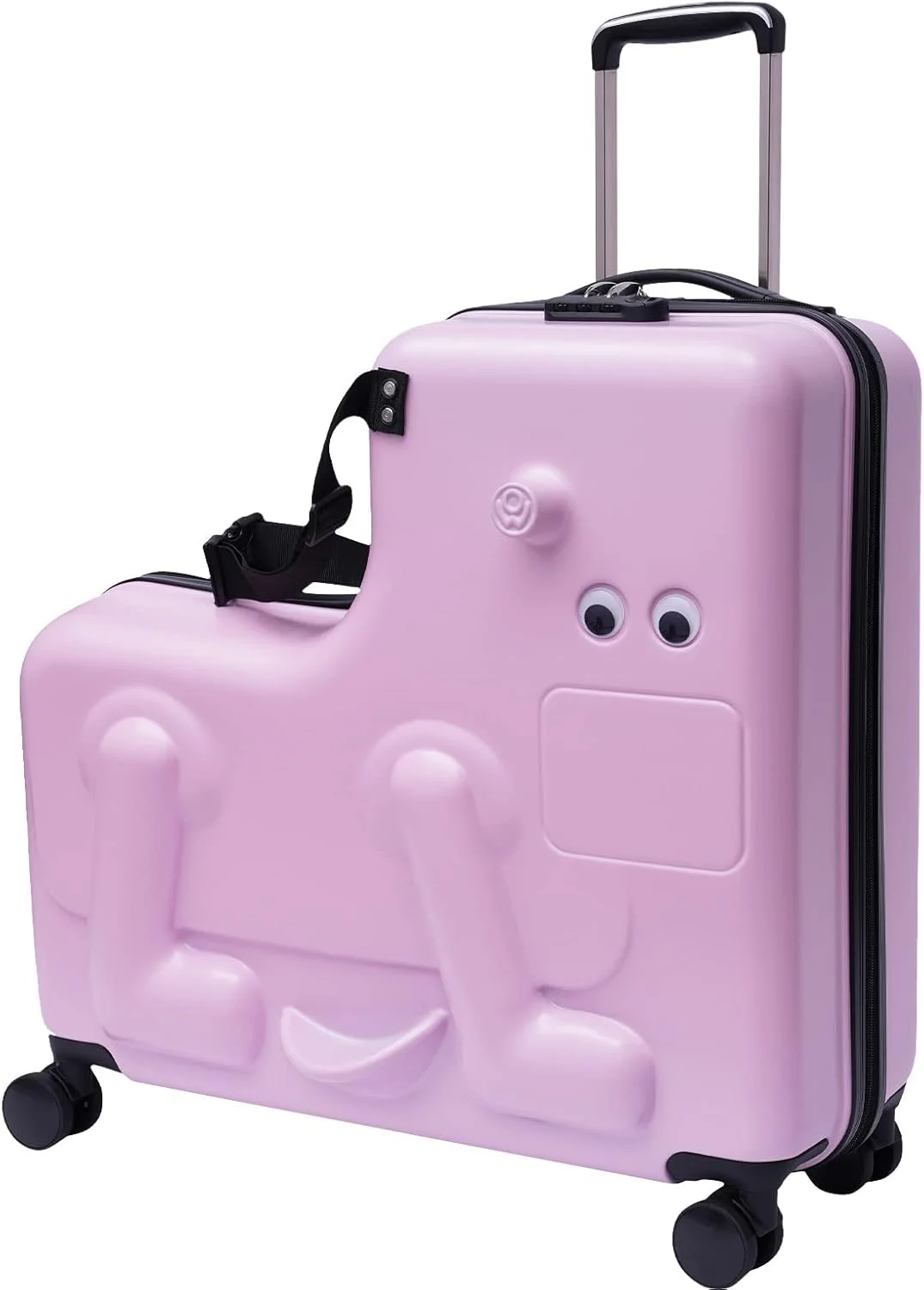 چمدان چرخدار کودکانه DNYSYSJ، چمدان قابل حمل با چرخ های جهانی، چمدان ضد آب مناسب سفر برای دختران و پسران، دارای قفل، جنس ABS+PC، سایز 24 اینچ، صورتی، طرح سگ، 24 اینچ
