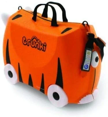 چمدان کودکانه ترانکی | چمدان چرخ دار کودک | کیف دستی زیبا با چرخ | لوازم ضروری سفر هوایی کودک: ببر تیپو نارنجی