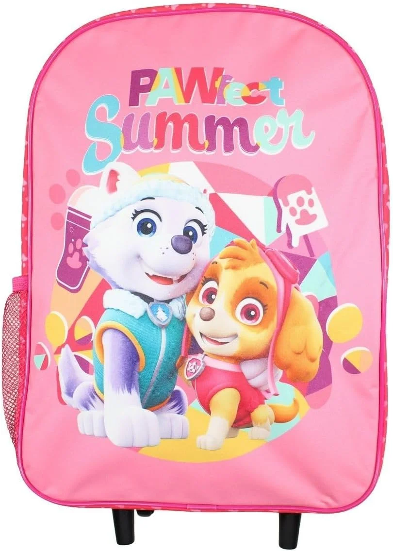 چمدان چرخدار دیزنی Paw Patrol، 40x30x13 سانتی متر، چمدان کودکانه با طرح سرگرم کننده Paw Patrol، چمدان صورتی کاربردی و شیک