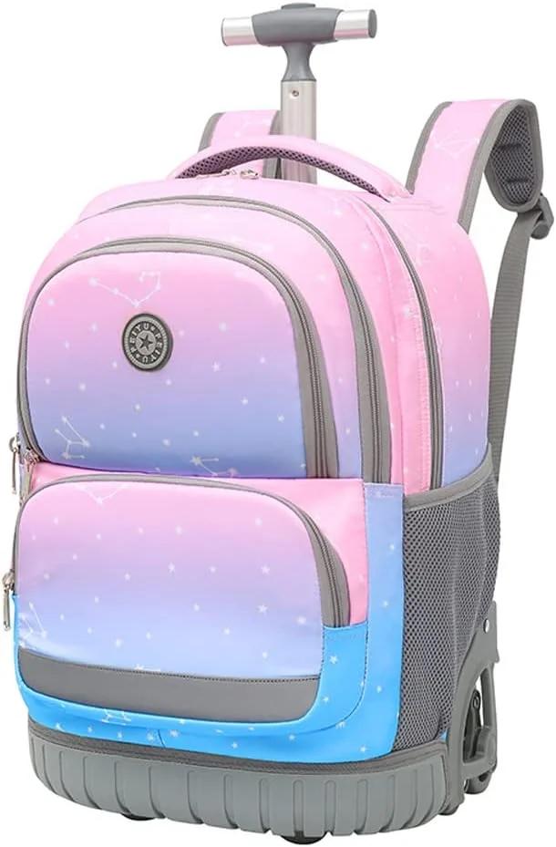 DROFOSREW School Backpack with Wheels Trolley Backpack for Boys Girls School Bag Children School Trolley School Bags Primary School Children's Backpack Laptop Backpack