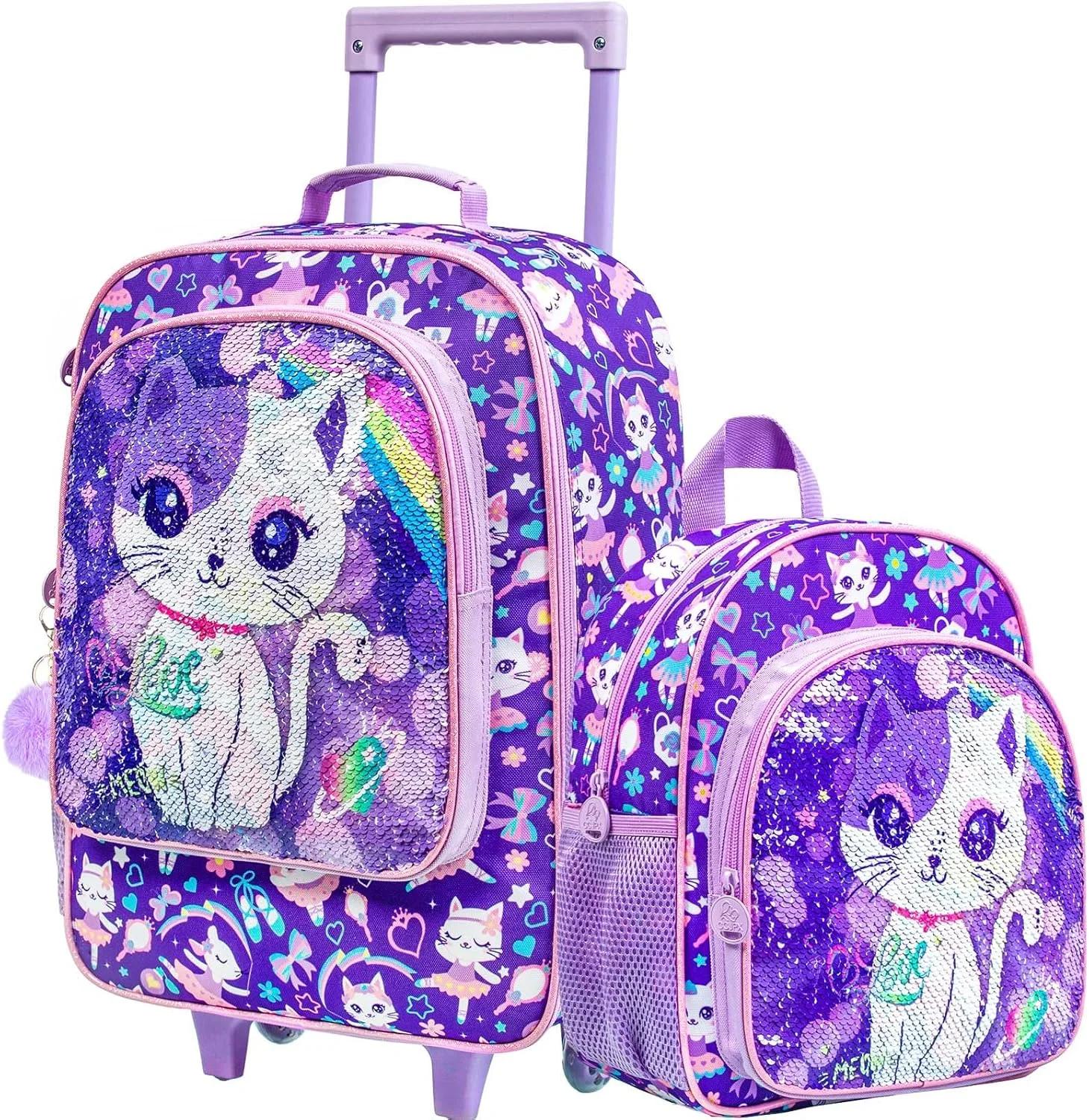 UFNDC Kids Luggage, Girls Suitcase Rolling with Wheels, Travel Carry on for Children Toddler Elementary