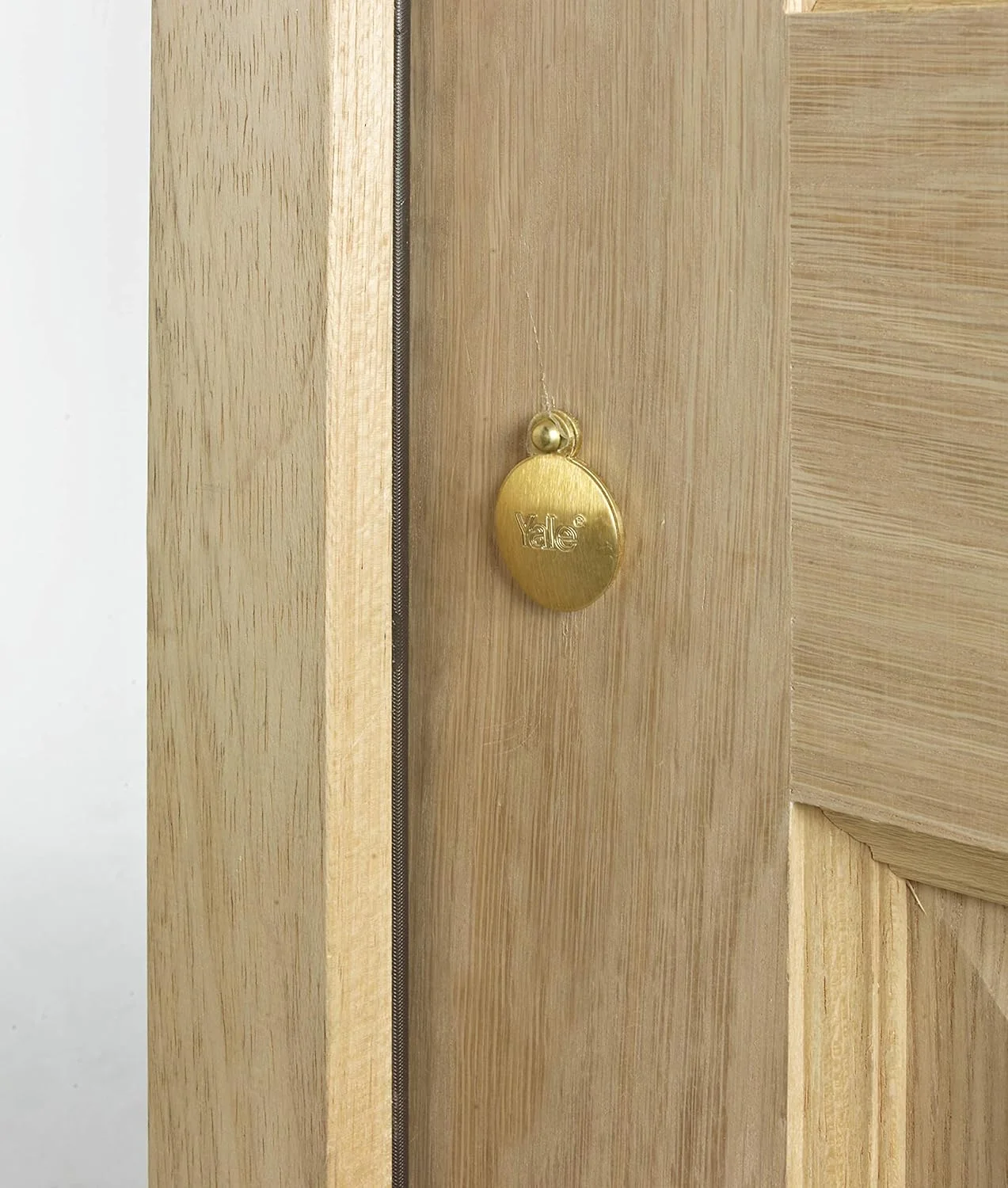 قفل زبانه ای 5 لول Yale مدل PM562 با امنیت بالا، مناسب درهای چوبی به ضخامت 76 میلی متر (3 اینچ) - پرداخت برنجی براق - شامل 2 کلید