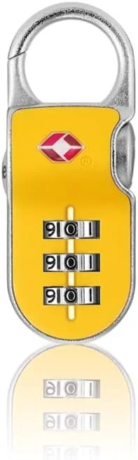 قفل سفری استاندارد Yale - YTP2/26/216/1 با تاییدیه Travel Sentry® و بست گیره ای - خاکستری، قرمز و زرد