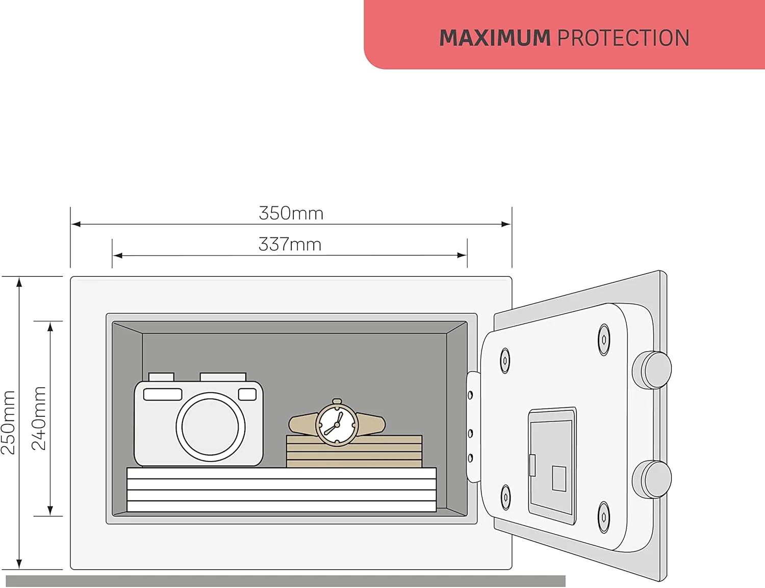 گاوصندوق خانگی اثر انگشتی موتورایز فوق امنیتی Yale Ysfm/250/Eg1، مشکی، 18.6 لیتر