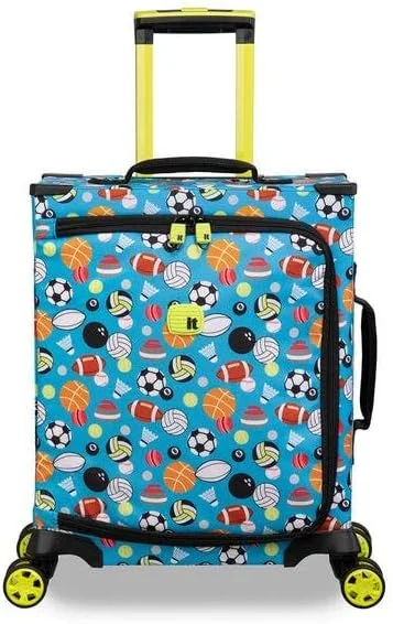 چمدان کابین سایز کودکانه it Luggage مدل MaXpace، چمدان زیر صندلی بچگانه یونیسکس، چمدان دستی کودکانه با طرح توپ های ورزشی آبی اقیانوسی، پوسته بیرونی نرم، پلی استر، 31 لیتر، 1.78 کیلوگرم، سایز کابین چمدان کابین سایز کودکانه it Luggage مدل MaXpace، چمدان زیر صندلی بچگانه یونیسکس، چمدان دستی کودکانه با طرح توپ های ورزشی آبی اقیانوسی، پوسته بیرونی نرم، پلی استر، 31 لیتر، 1.78 کیلوگرم، سایز کابین