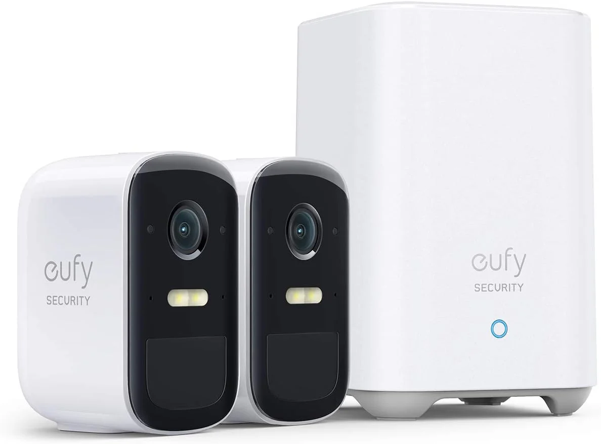 eufy Security, کیت 2 دوربینه eufyCam 2C Pro، سیستم امنیتی خانگی بی‌سیم با وضوح 2K، عمر باتری 180 روزه، سازگاری با HomeKit، IP67، دید در شب و بدون هزینه اشتراک ماهانه