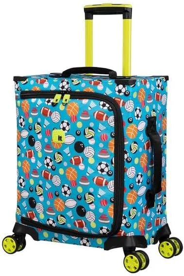 چمدان کابین سایز کودکانه it Luggage مدل MaXpace، چمدان زیر صندلی بچگانه یونیسکس، چمدان دستی کودکانه با طرح توپ های ورزشی آبی اقیانوسی، پوسته بیرونی نرم، پلی استر، 31 لیتر، 1.78 کیلوگرم، سایز کابین چمدان کابین سایز کودکانه it Luggage مدل MaXpace، چمدان زیر صندلی بچگانه یونیسکس، چمدان دستی کودکانه با طرح توپ های ورزشی آبی اقیانوسی، پوسته بیرونی نرم، پلی استر، 31 لیتر، 1.78 کیلوگرم، سایز کابین