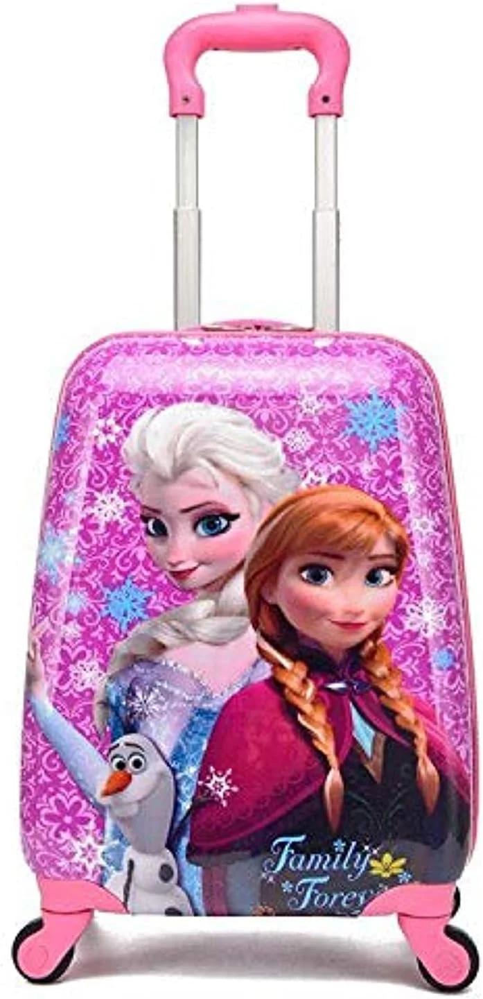 The White Shop Frozen Princess Elsa and Anna Kid's Travel Luggage suitcase Childred Trolley Case Cartoon Rolling Bag for School Kids Trolley Bag on wheels Boarding Box