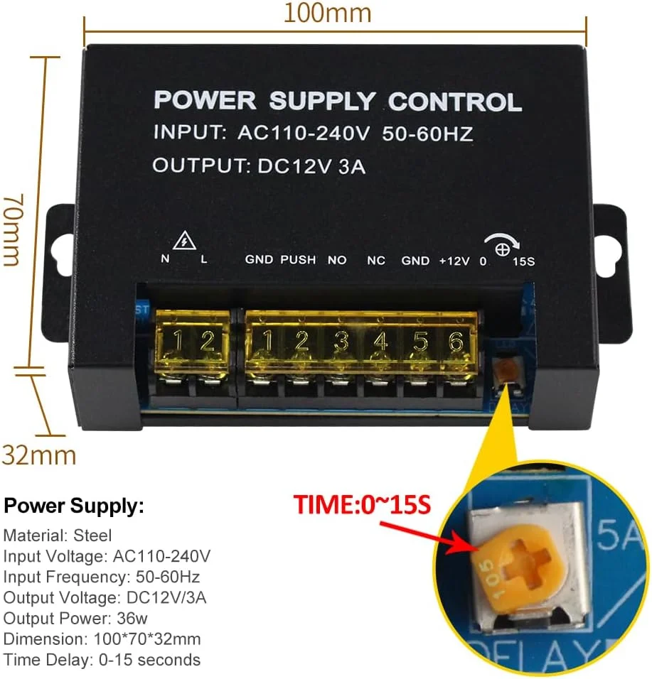 سیستم کنترل دسترسی RFID کامل Gaocinys، کنترلر دسترسی وای فای Tuya، کیبورد، قفل درب مغناطیسی برقی 180 کیلوگرم، منبع تغذیه 12 ولت DC، دکمه خروج، 10 دکمه