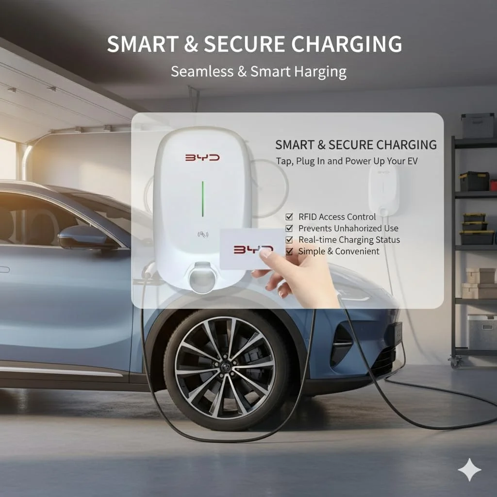 شارژر اصلی BYD EV | GBT، 7 کیلووات، 32 آمپر | نصب دیواری | کنترل دسترسی RFID | مقاوم در برابر آب و هوا | برای BYD، Leopard، Han، Atto، Seal، ID.4، Changan، Rox، MG، ROX، Xiaomi، Chery، Geely و سایر خودروهای برقی GBT چین شارژر اصلی BYD EV | GBT، 7 کیلووات، 32 آمپر | نصب دیواری | کنترل دسترسی RFID | مقاوم در برابر آب و هوا | برای BYD، Leopard، Han، Atto، Seal، ID.4، Changan، Rox، MG، ROX، Xiaomi، Chery، Geely و سایر خودروهای برقی GBT چین